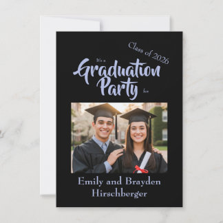 It's a Graduation Party - Black w/Photo Kaart