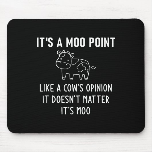 It's A Moo Int, Like A Cow's Onion, Funny, Jokes Muismat (Voorkant)