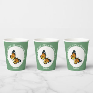 It's a Plain Tiger / African Queen Butterfly Party Papieren Bekers