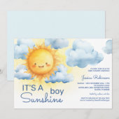 It's a Sunshine Boy Baby Shower Kaart (Voorkant / Achterkant)