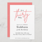 its a thirty thing 30th birthday elegant stylish kaart (Voorkant / Achterkant)