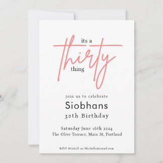 its a thirty thing 30th birthday elegant stylish kaart