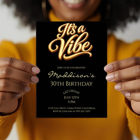 It's a Vibe 30th Birthday Invitation Kaart