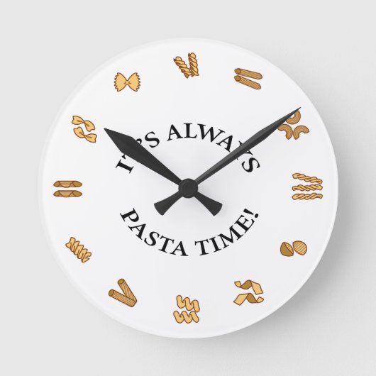 "It's Always Pasta Time" Wall Clock Ronde Klok (Voorkant)