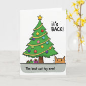 Its Back The Best Cat Toy Ever Kaart (Gele Bloem)