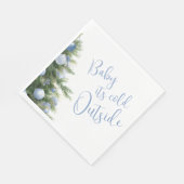 It's Cold Outside Blue Bow Winter Baby Shower Servet (Hoek)