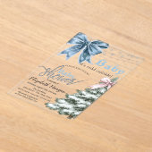 It's Cold Outside Pine Tree Bow  Baby Shower Acryl Uitnodigingen (Laagn)
