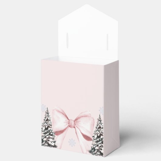 It's Cold Outside Pink Bow Baby Shower Bedankdoosjes (Geopend)