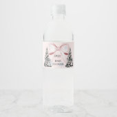 It's Cold Outside Pink Bow Baby Shower Waterfles Etiket (Voorkant)
