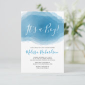 ITS EEN Abstracte Waterverf van het Baby shower Bl Kaart (Staand voorkant)