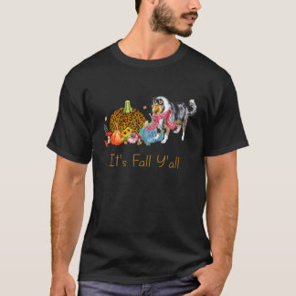 Its Fall Y'all Cute Rough Collie Dog Fall Scarf Th T-shirt