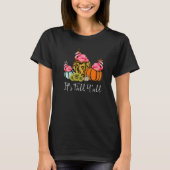 It's Fall Yall Flamingo Leopard Pumpkin Falling A T-shirt (Voorkant)