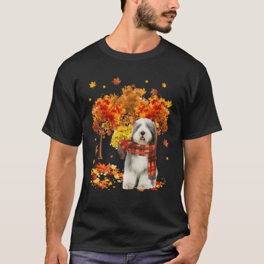 It's Fall Y'all Old English Sheepdog Autumn Tree F T-shirt (Voorkant)