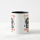 It's Fine I'm Fine Coffee Cat Mug – Funny Sarcasti (Centre)