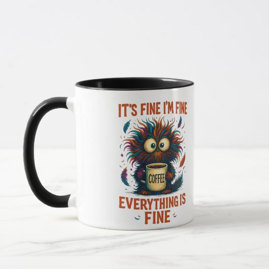 It's Fine I'm Fine Coffee Cat Mug – Funny Sarcasti (Gauche)