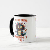 It's Fine I'm Fine Coffee Cat Mug – Funny Sarcasti (Devant gauche)