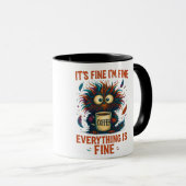 It's Fine I'm Fine Coffee Cat Mug – Funny Sarcasti (Devant droit)