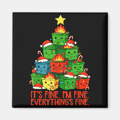 It's Fine I'm Fine Everything Is Fine Christmas Du Magneet (Voorkant)