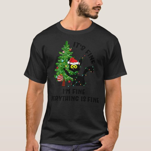 it's fine, i'm fine, everything is fine christmas  t-shirt (Voorkant)