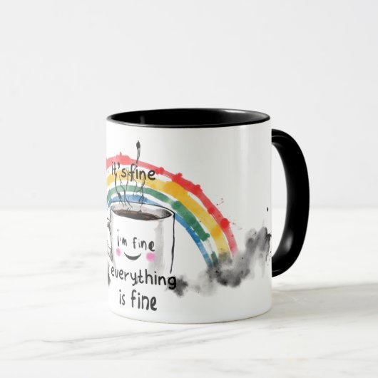 Its Fine I'm Fine Everything is Fine mug Mok (Voorkant rechts)