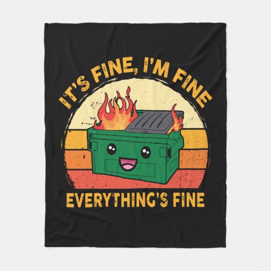 It's Fine I'm Fine Everything's Fine Lil Dumpster Fleece Deken (Voorkant)
