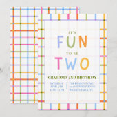 IT'S FUN TO BE TWO SECOND BIRTHDAY INVITATION (Devant / Derrière)