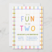 IT'S FUN TO BE TWO SECOND BIRTHDAY INVITATION KAART (Voorkant)