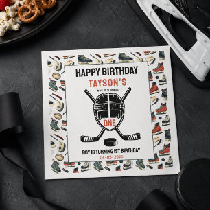 It's Game Time Hockey 1e Verjaardagsfeestje Servet