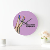 It's Gin O'Clock Somewhere Retro Wall Clock Grote Klok (Huis)