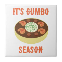 "It's Gumbo Season" Witte Keramische Tegel