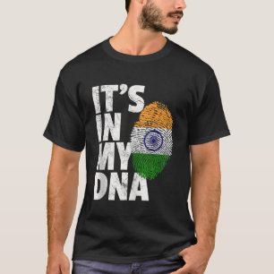 ITS IN MIJN DNA Indiaas Vlaggenpride Mannen Vrouwe T-shirt