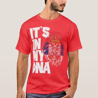 ITS IN MIJN DNA Servië Vlag Mannen Vrouwen Kinder  T-shirt