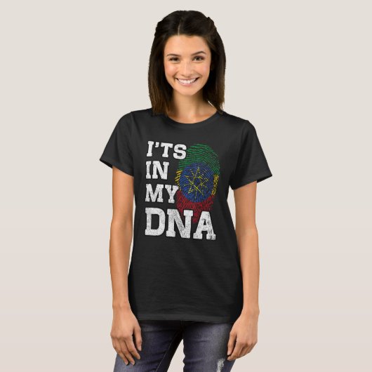 It's In My DNA Ethiopian Fingerprint Proud Ethiopi T-shirt (Voorkant volledig)