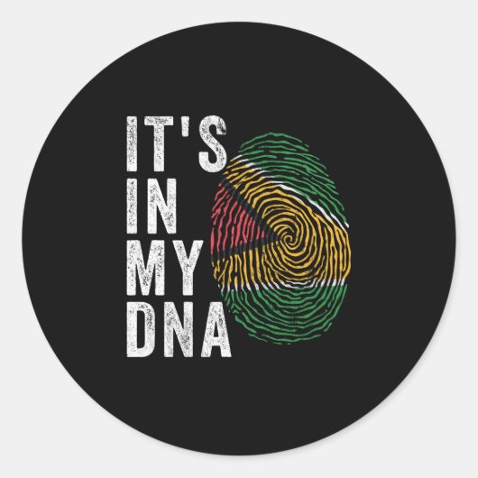 It's In My DNA - Guyana Flag Ronde Sticker (Voorkant)