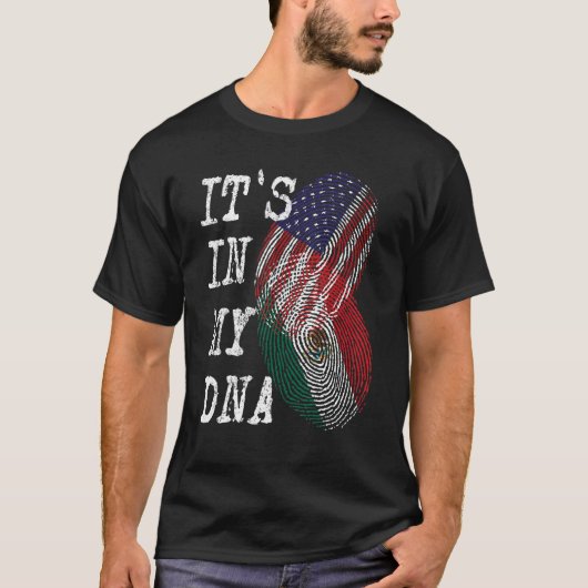 IT'S IN MY DNA Mexican American Fingerprint Flag U T-shirt (Voorkant)