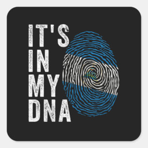 It's In My DNA - Nicaragua Flag Vierkante Sticker