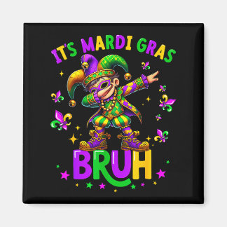 It's Mardi Gras Bruh Dabbing Leprechaun Jester New Magneet