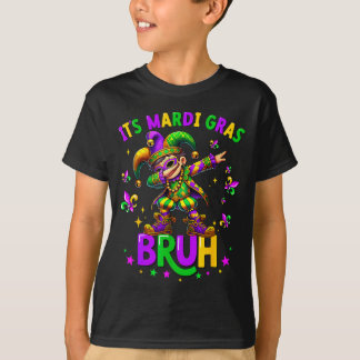 It's Mardi Gras Bruh Dabbing Leprechaun Jester New T-shirt