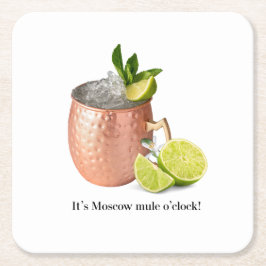 It's Moscow Mule O'clock! Vierkante Kartonnen Onderzetter