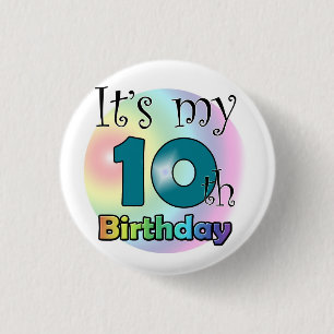 It's my 10th Birthday (blue) Ronde Button 3,2 Cm