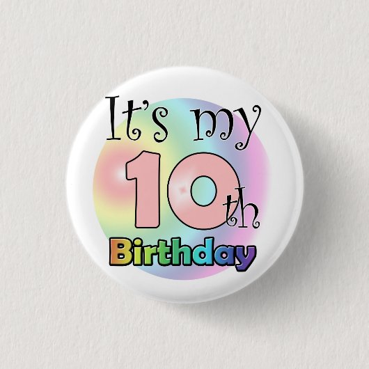 It's my 10th Birthday (Pink) Ronde Button 3,2 Cm (Voorkant)