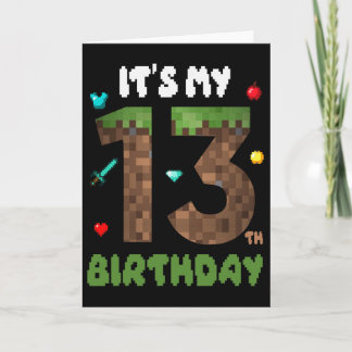 Its My 13th Birthday Funny 13 Yrs Old Video Gamer  Kaart