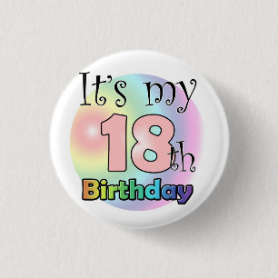 It's my 18th Birthday (roze) Ronde Button 3,2 Cm