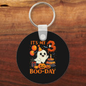It's My 3rd Boo-day Birthday Halloween Ghost 3 Yea Sleutelhanger (Voorkant)