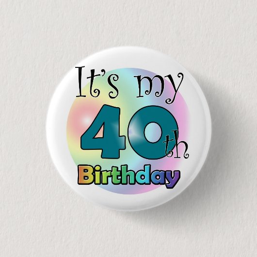 It's my 40th Birthday (Blue) Ronde Button 3,2 Cm (Voorkant)
