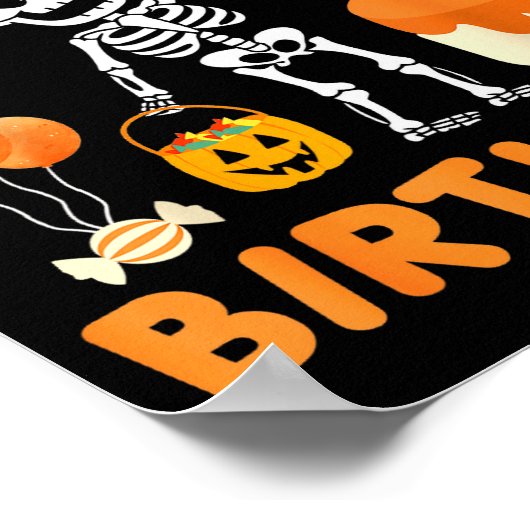 It's My 4th Birthday-funny Halloween Skeleton 4th Poster (Hoek)