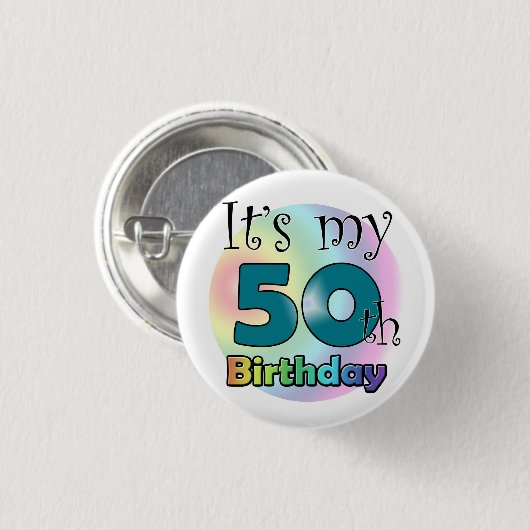 It's my 50th Birthday (Blue) Ronde Button 3,2 Cm (Voorkant /achterkant)