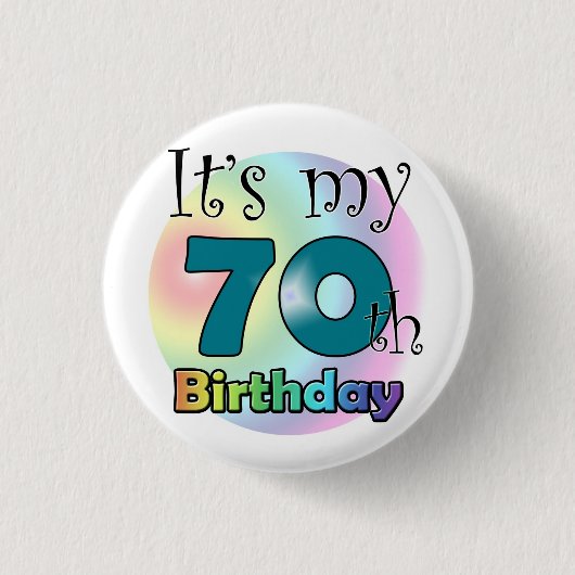 It's my 70th Birthday (Blue) Ronde Button 3,2 Cm (Voorkant)