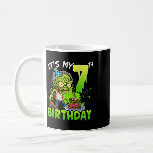It's My 7th Birthday Zombie Lover 7 Year Old Boys  Koffiemok (Links)