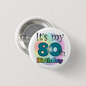 It's my 80th Birthday (Blue) Ronde Button 3,2 Cm (Voorkant /achterkant)